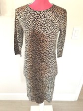 DOLCE & GABBANA D&G LEOPARD KNIT MINI DRESS SWEATER TOP SIZE 42 RARE DESIGNER 