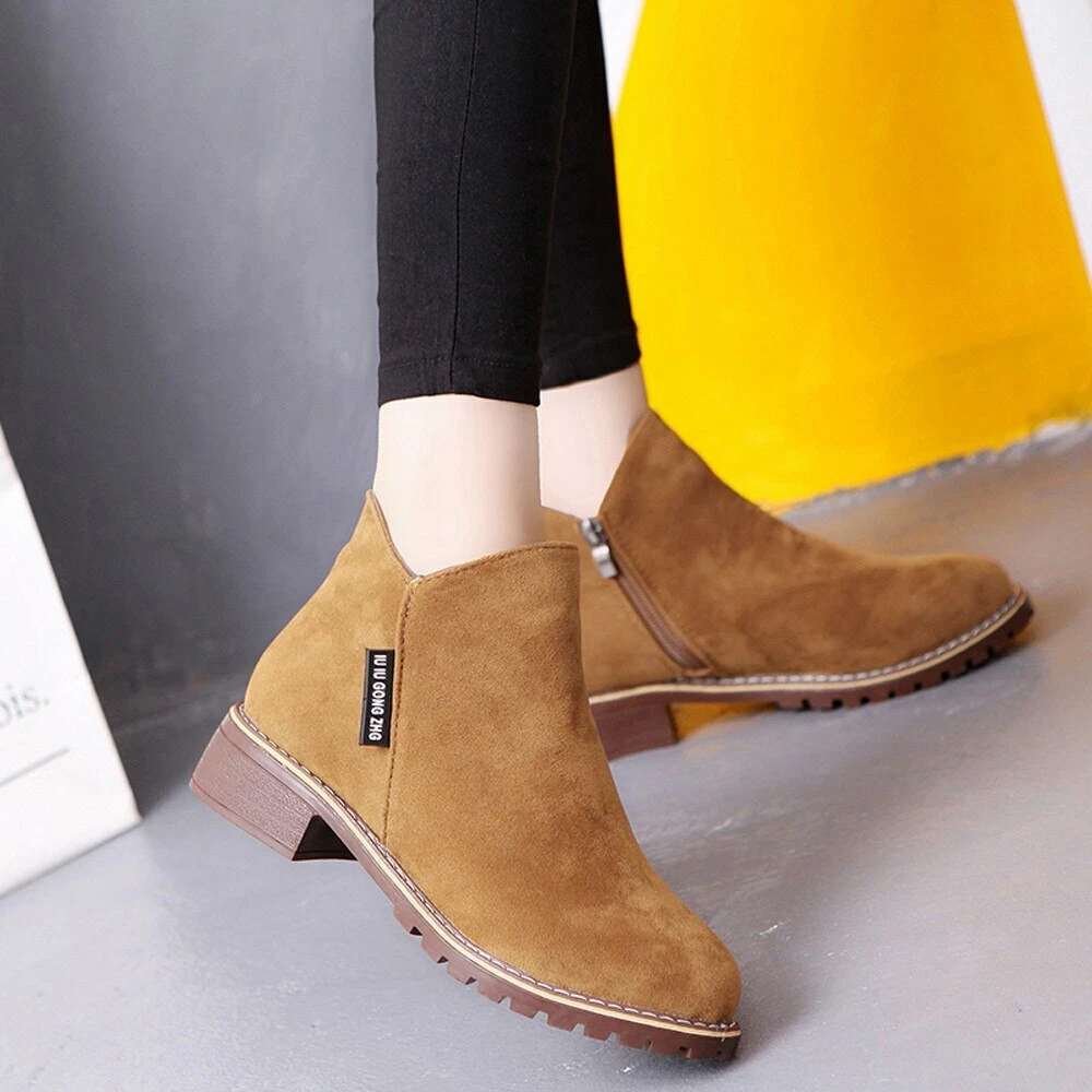 Botas cortas mujer, botas cortas a la moda mujer, zapatos de cuero | eBay