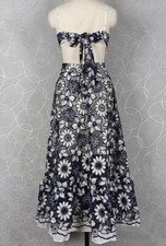 Women's 2024 sexy embroidery Floral sling Backless Grace beach long dress size