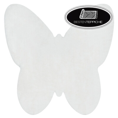 Moderner Waschteppich Antirutsch SHAPE plüschig Shaggy Schmetterling elfenbein