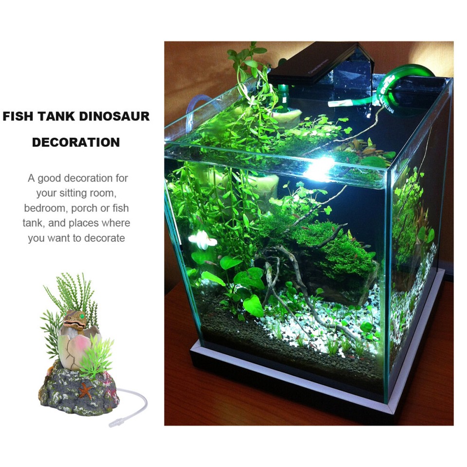 Fish Tank Bubbler Decorations Dinosaur Air for Aquarium Landscaping