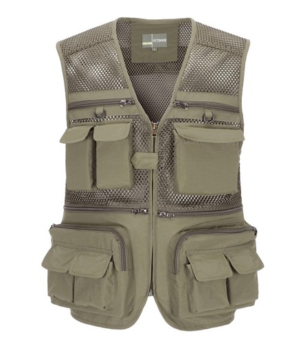 Mens Mesh Multi Pocket Journalist Photographer Fishing Vest Waistcoat Jacket - Picture 26 of 31