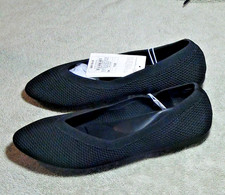 Women's Claire Knit Mary Jane Washable Ballet Flats - A New Day Black Size 9.5