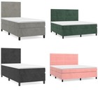 Boxspringbett mit Matratze & Kopfteil Samt Polsterbett Bettkasten Doppelbett #2