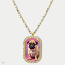 Gorgeous Cute Pug Dog Breed Fashion Pendant Necklace Chain Picture Dog Tag Chain