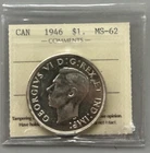 1946 Canada Silver Dollar $1 - ICCS MS62 - XHF 685   C2