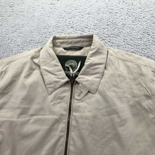 Weatherproof Jacket Mens Large Beige Microfiber Bomber Full Zip Lined Casual image 3