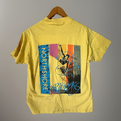 Vintage 90s Surf Zone Yellow Northshore Surfer Graphic Made in USA