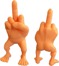Middle Finger Figure with Legs, Sculpture Gifts, Funny Decor Desk Accessory, 3D 