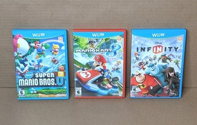 Nintendo Wii U Game Lot Mario Kart 8 New Super Mario Bros U Disney Infinity CIB 