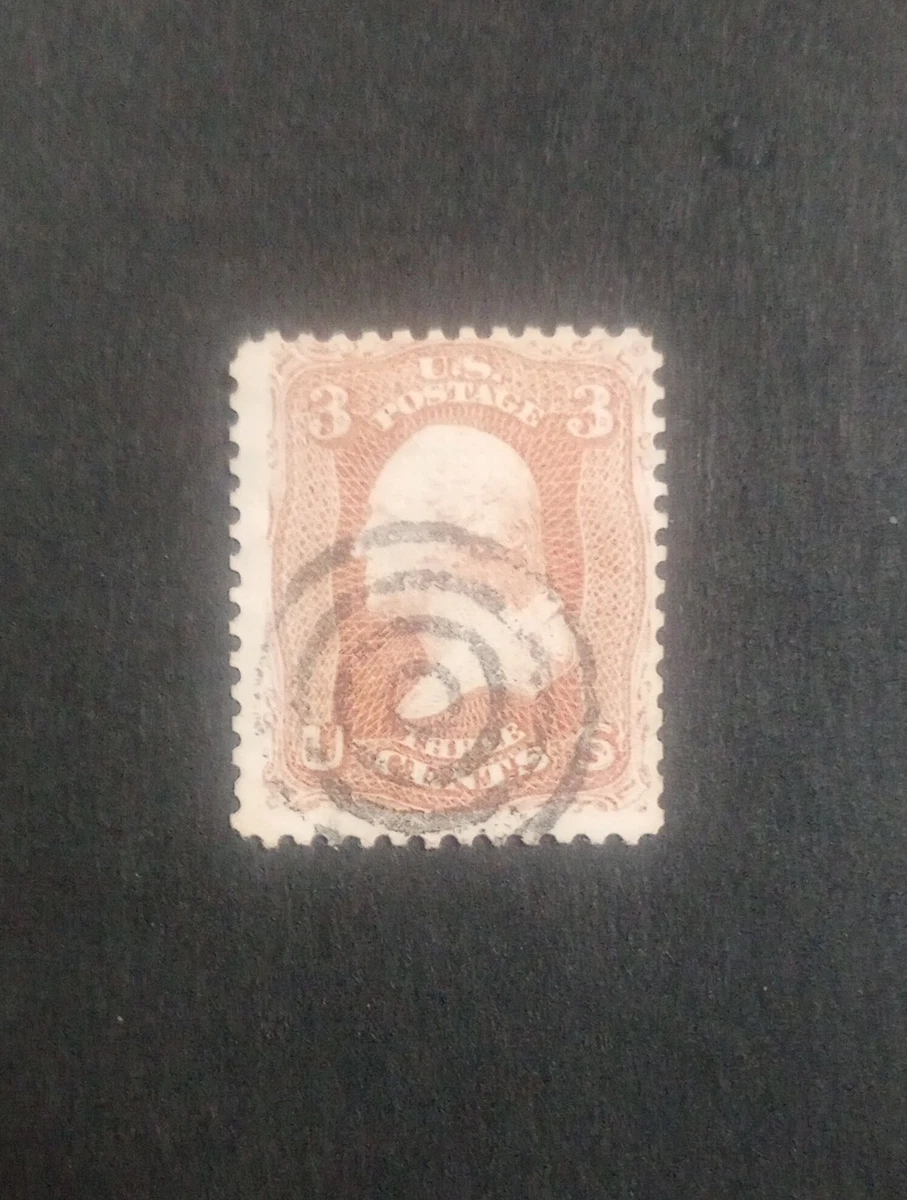 George Washington 3 Cent Stamp In Used Us Stamps (19th Century