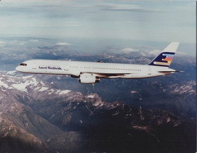 Ansett Worldwide Airlines Boeing 757 in-flight 8x10'' photo