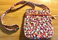 Vera Bradley Petite Double Zip Hipster Pixie Polka Dot Confetti Cross Body Purse