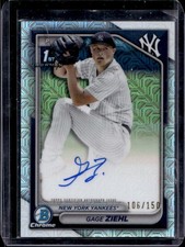 2024 Bowman Draft Gage Ziehl Chrome Auto HTA Choice Refractor 1st #/150 Yankees