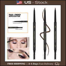 3 Pcs Waterproof Eyebrow Pencil Dark Brown, Premium Eye Brow Pencil Brn with Spo