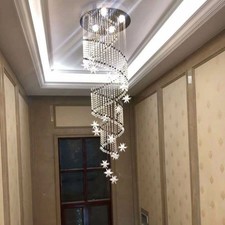 85-265V Crystal Chandelier LED Pendant Light Dimmable Ceiling Lamp W/4 GU10 Base