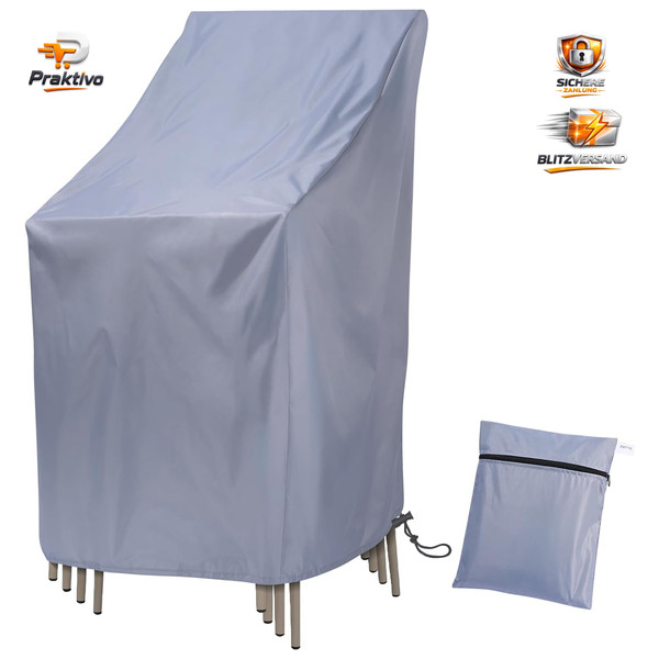 Gartenstuhl Abdeckung Wasserdicht Winddicht Anti-Uv Oxford 64X64X70-120Cm Grau-image