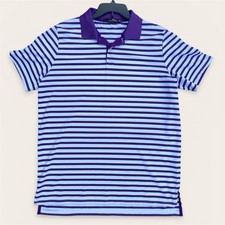 RLX Ralph Lauren Performance Golf Men s Large Polo Shirt Purple/White Striped