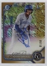 2022 Bowman Chrome Prospect Gold Shimmer Refractor 1/50 Herard Gonzalez Auto v9t