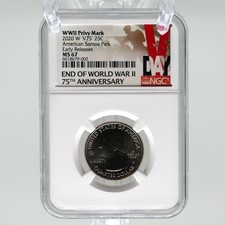 2020-W V75 American Samoa Bat Quarter NGC MS67 Early Releases WWII Privy