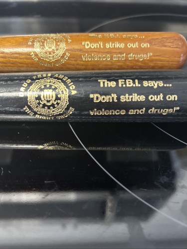Louisville Slugger 125 Mini FBI Don't Strike Out On Violence And Drugs!! 2 Bats! - Picture 4 of 8