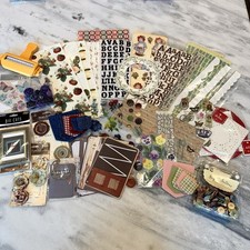Junk Journal Scrapbook 35pc Lot Stickers Embellishments Borders Buttons 3D