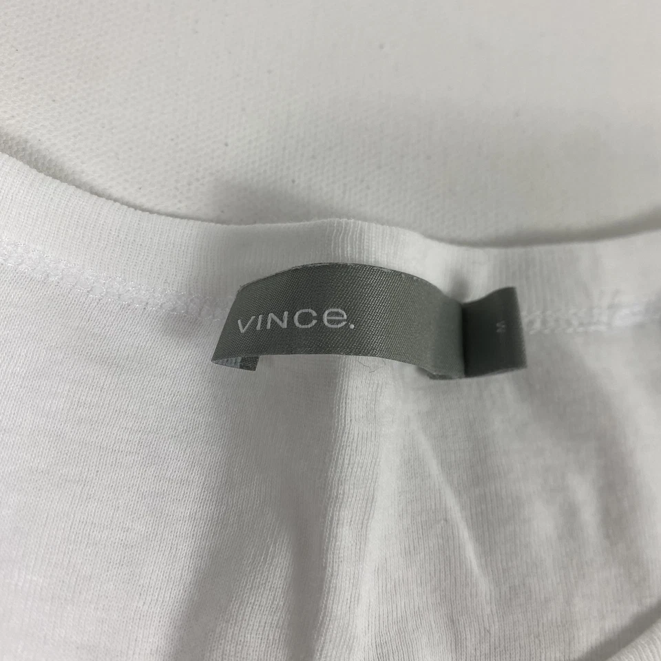 Vince Shirt Womens Medium White Pima Cotton Crewneck Short Sleeve Tee T-Shirt - Image 3 of 4