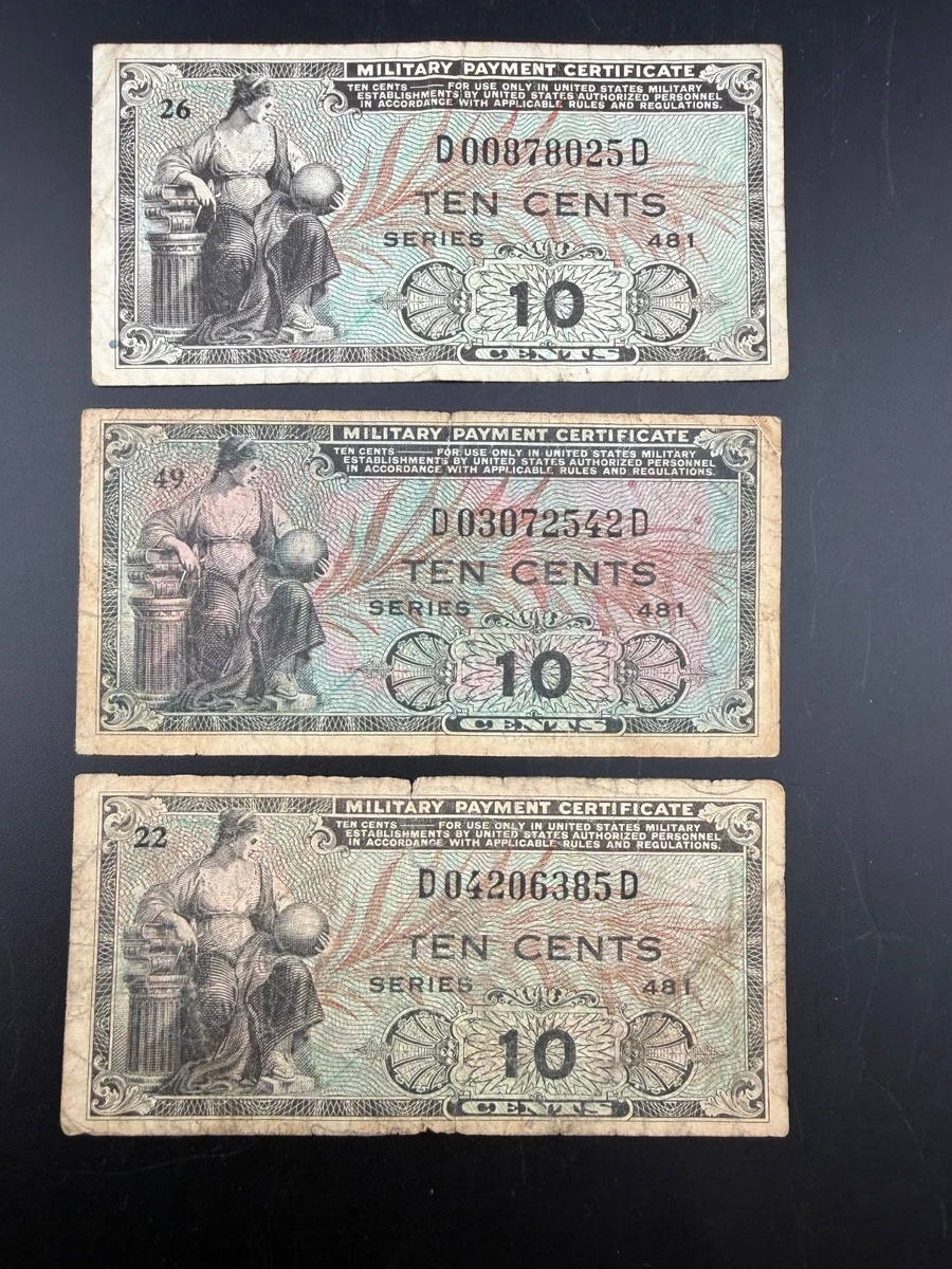 10c Denomination US Military Payment Certificates for sale | eBay