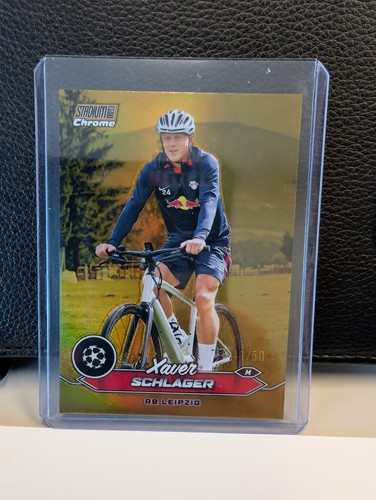 2023-24 Topps Stadium Club Chrome Xaver Schlager RB Leipzig 41/50 Gold