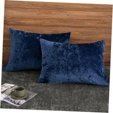 Truly Velvet Pillowcases Standard Size, No 26" x 20" Pack of 2 Navyblue