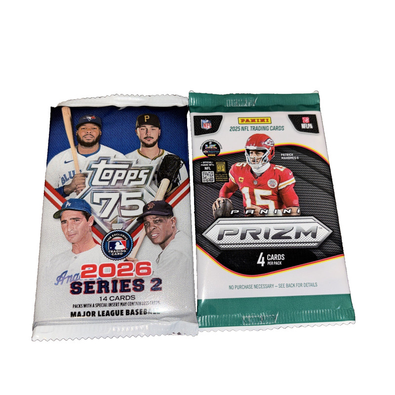 2026 Topps Series 1 Baseball 14 Card Pack &2025 Panini Prizm Football 4 Card Pk-