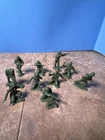 MARX LOT 10 VINTAGE 54mm G.I.'s ARMY PLAYSET FIGURES Dark GREEN BATTLEGROUND