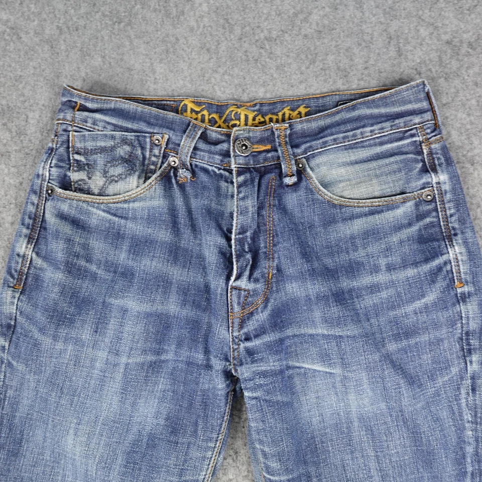 Fox Racing Jeans Mens 31x29 Denim Pants Badbrain Motocross Skate BMX Y2K VTG 31 - Image 4 of 4