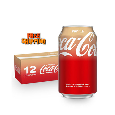 Coca-Cola Vanilla Soda Soft Drink 12 fl oz Cans 12 Pack Refreshing Cola
