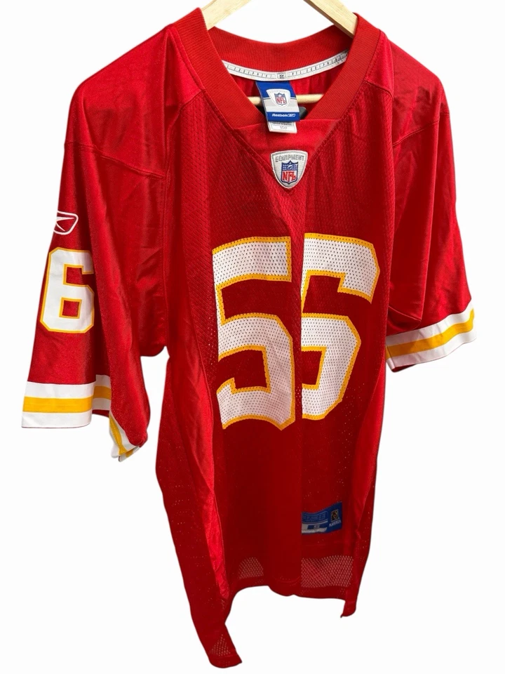 Винтажная футболка Kansas City Chiefs NFL Reebok подлинная Derrick Johnson - S новая с ценниками - Изображение 4 из 4