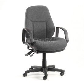 #ad Interion Task Chair With Mid Back amp; Fixed Arms Fabric Gray Industrial 516148GY $285.07