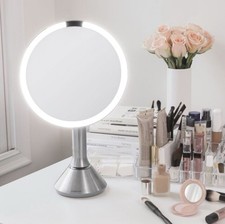 Simplehuman ST3052 8 inch Round Sensor Make-up Mirror - Silver, NEW + SEALED