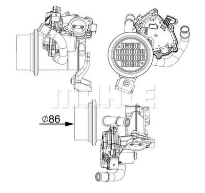 Abgaskühler CE 18 000P MAHLE für VW SKODA