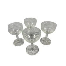 Set of 4 Vintage Clear Glass Cordial Glasses ...