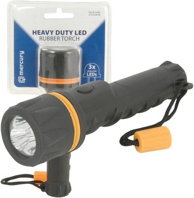 Heavy Duty LED Rubber Torch Powered by 2 x D Type Batteries Not ...