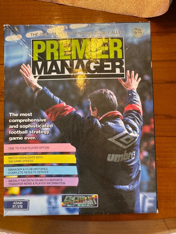 Premier Manager Atari ST/STE Complete Big Box Gremlin Retro Football Management