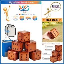 Giant Wooden Yard Dice Set - Outdoor Lawn Yahtzee Game for Teens Adults