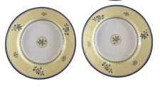 Spode Albany Dinner Plate 10-3/4" England Set Of 2 Yellow Floral Elegant Dishes