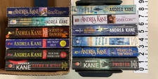 Andrea Kane PB lot of 12, Drawn in Blood, Run for your Life, The Gold Coin