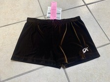 Adult Medium GK Elite Brown Velvet Dance Gymnastics Bar Bike Style Shorts NWT 