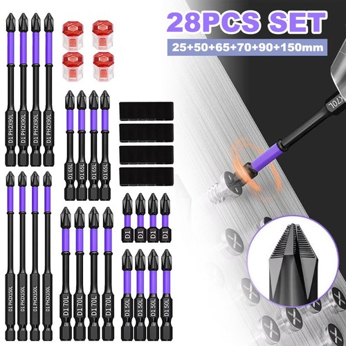 24PCS Magnetic Anti-Slip PH2 Impact Cross Driver Screwdriver Drill Bit Tool Set - Picture 14 of 17