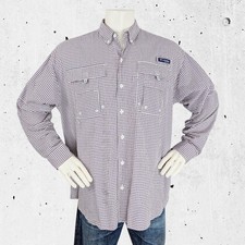 Columbia PFG Super Bahama Shirt Size Large Vented Plaid
