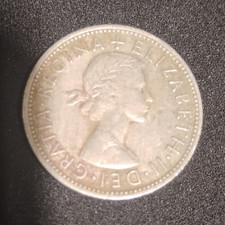 England 1961 Two Shillings Florin Copper-Nickel Coin Circulated Uncertified