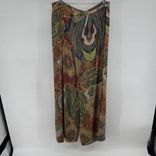 ZARA WOMAN Paisley Wide Leg Palazzo Pants Boho Festival Size L
