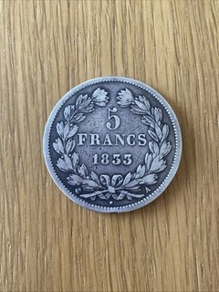1833 France 5 Francs Silver Coin (47946)
